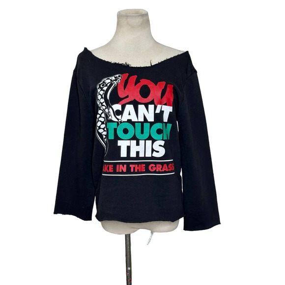H&M You Can't Touch This Off The Shoulder Sweatshirt Top size M - Picture 8 of 8